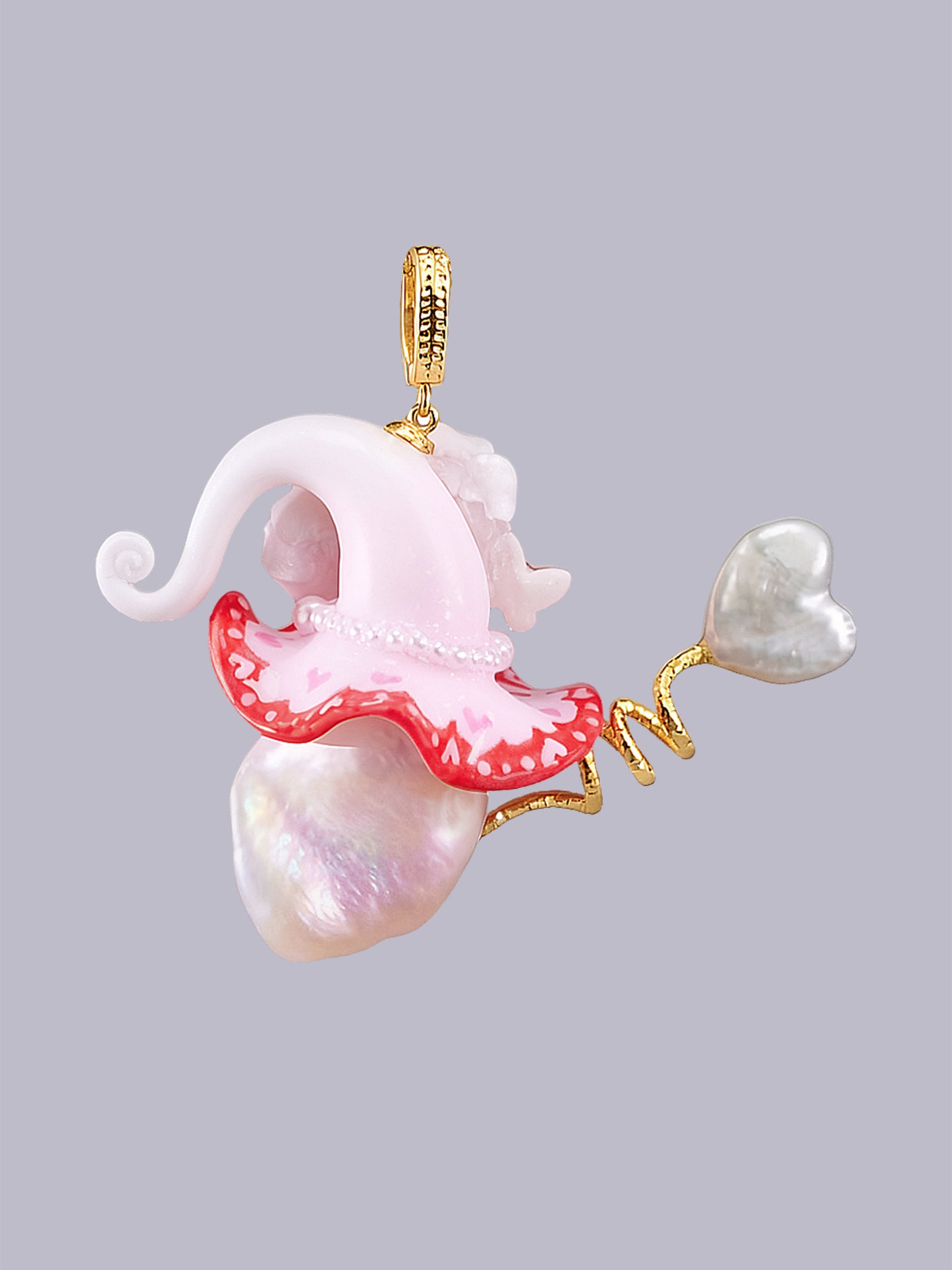 Hat Charms – Hand-Sculpted Mini Hat Pearl Necklace 352