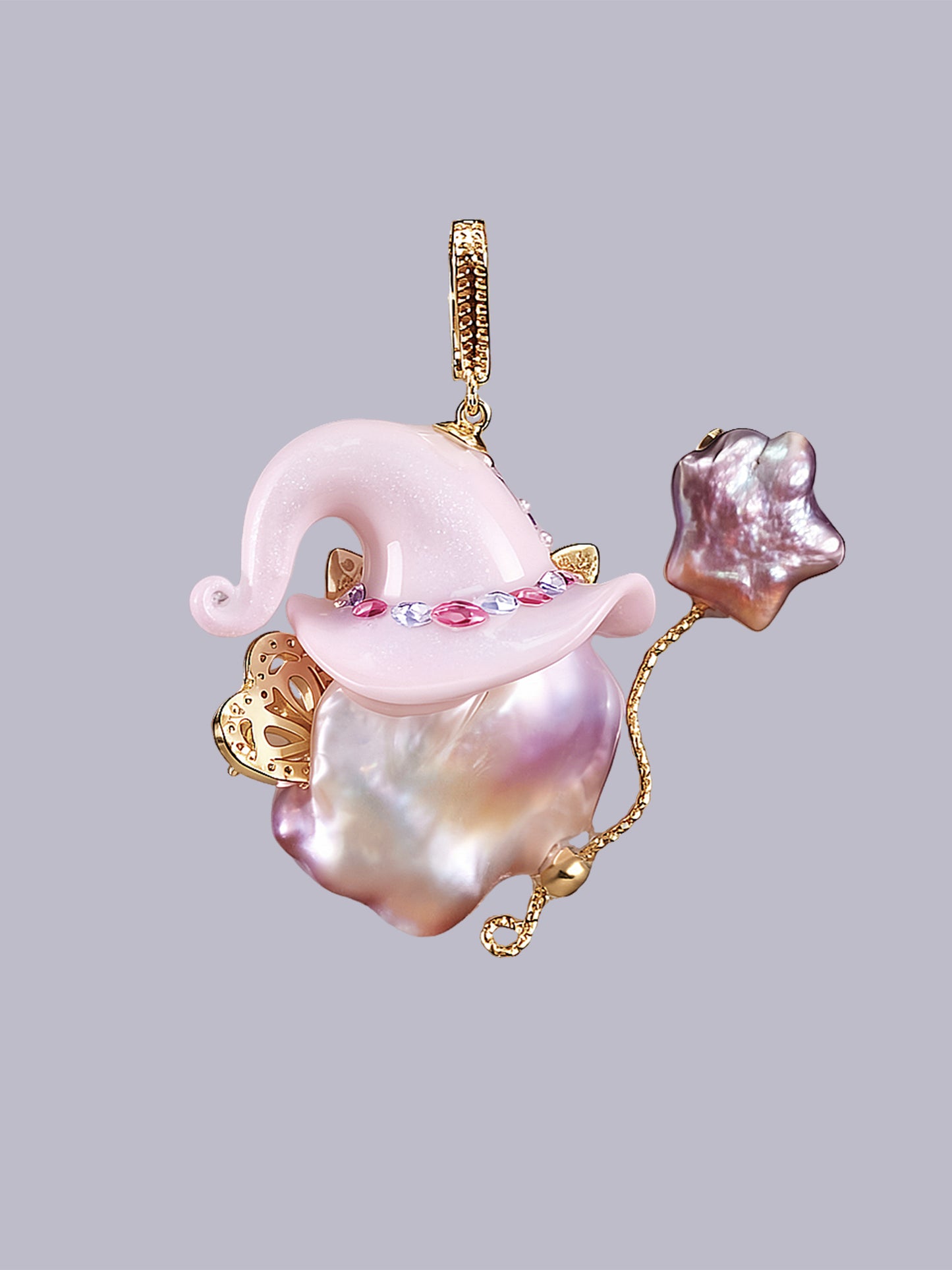 Hat Charms – Hand-Sculpted Mini Hat Pearl Necklace 392