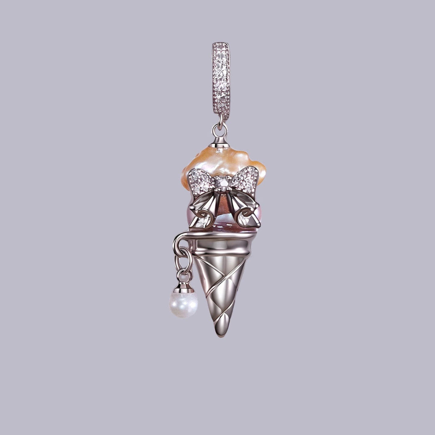 Sweet Treat Pearl Pendant – Ice Cream Cone (Resin + Zirconia) 440