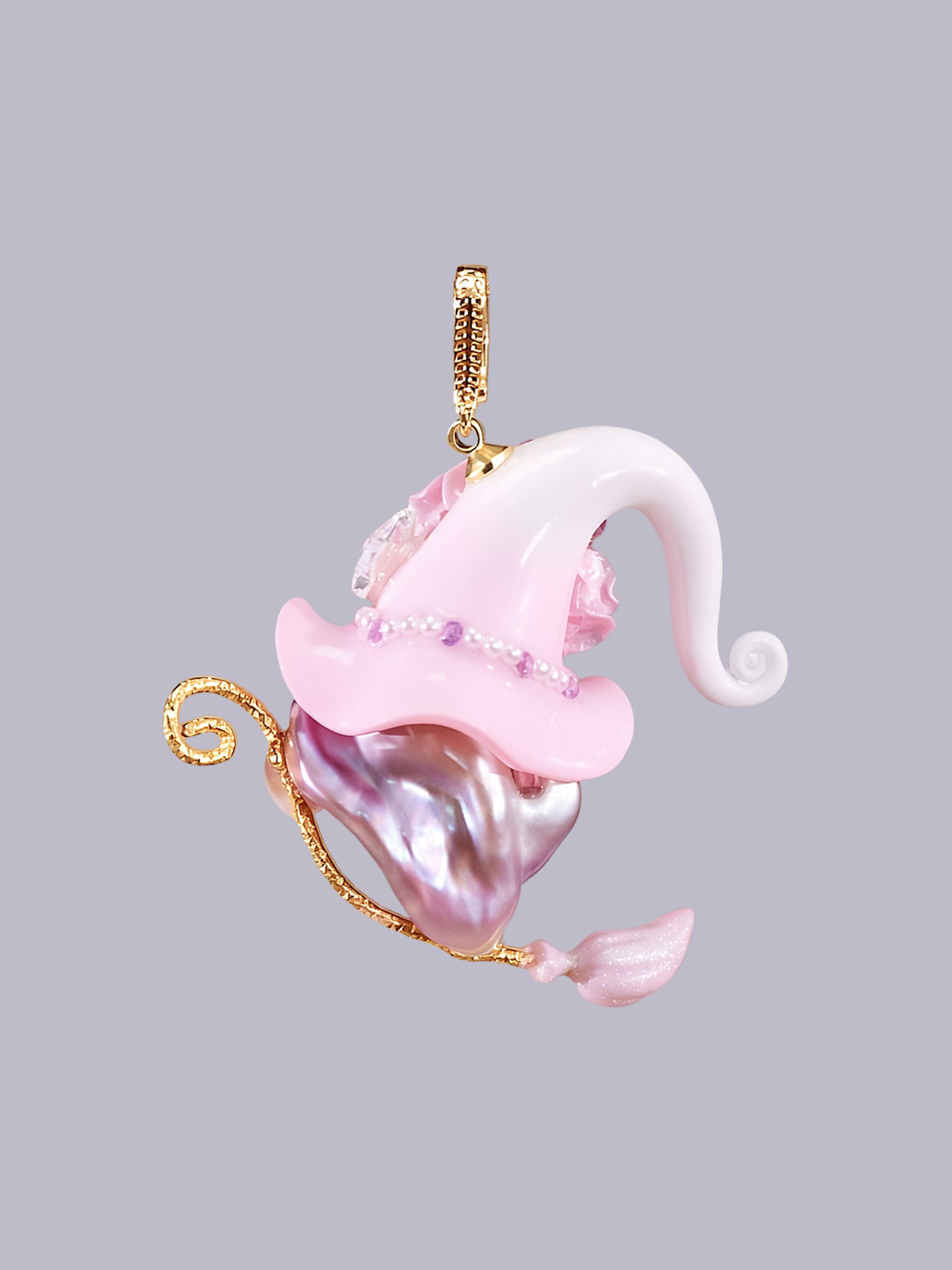 Hat Charms – Hand-Sculpted Mini Hat Pearl Necklace 471