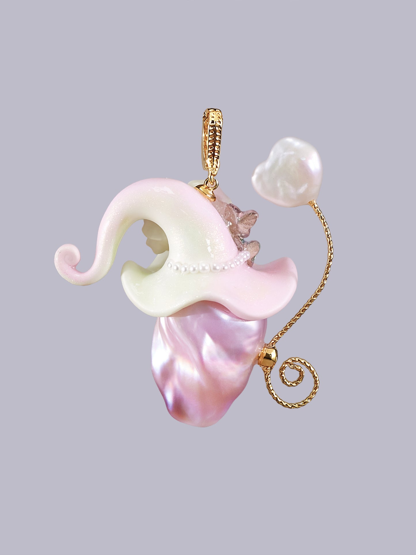 Hat Charms – Hand-Sculpted Mini Hat Pearl Necklace 485