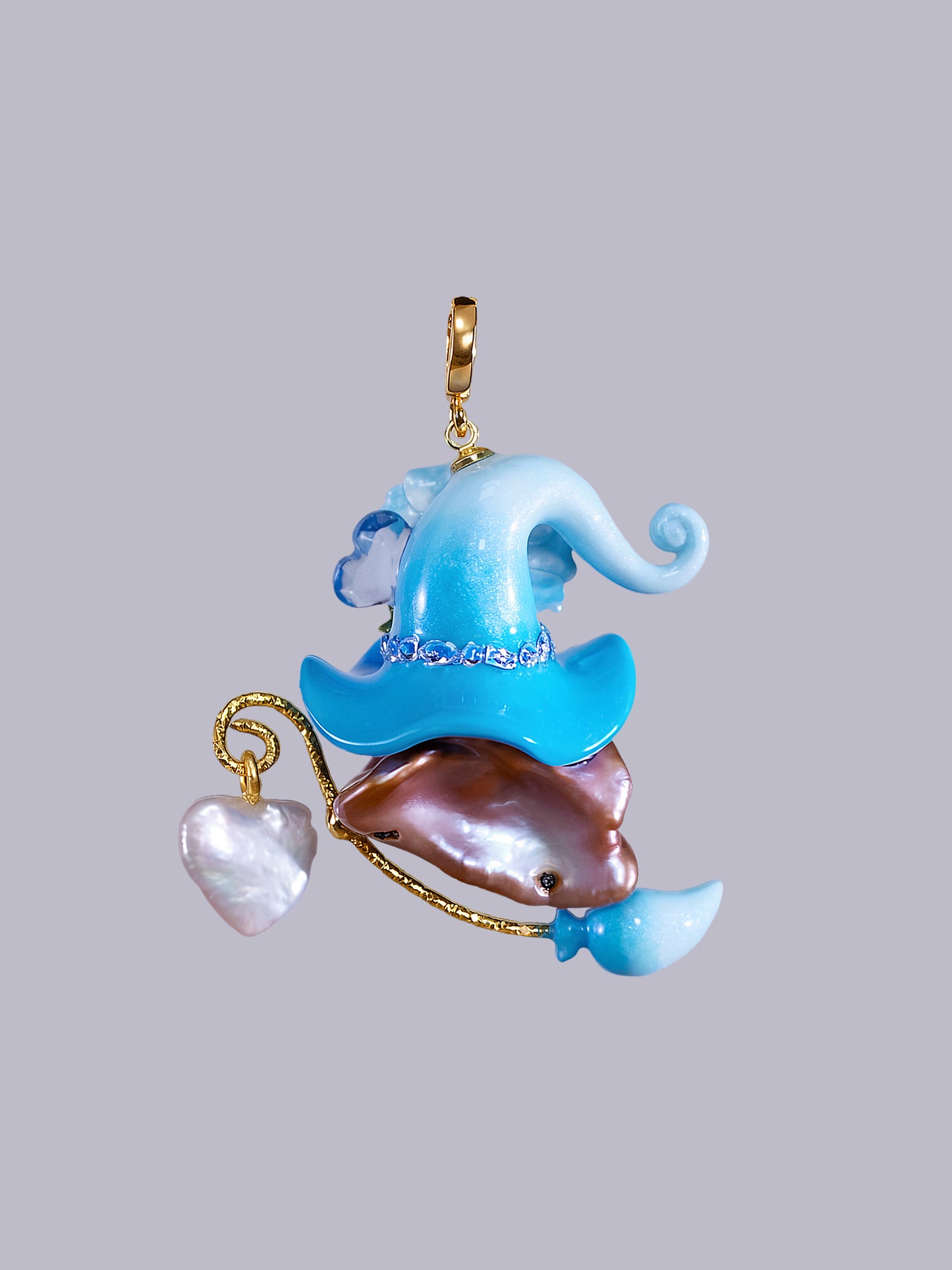 Hat Charms – Hand-Sculpted Mini Hat Pearl Necklace 652