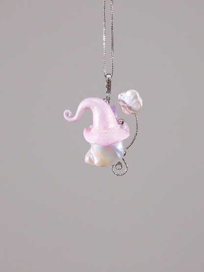 Hat Charms – Hand-Sculpted Mini Hat Pearl Necklace 1092