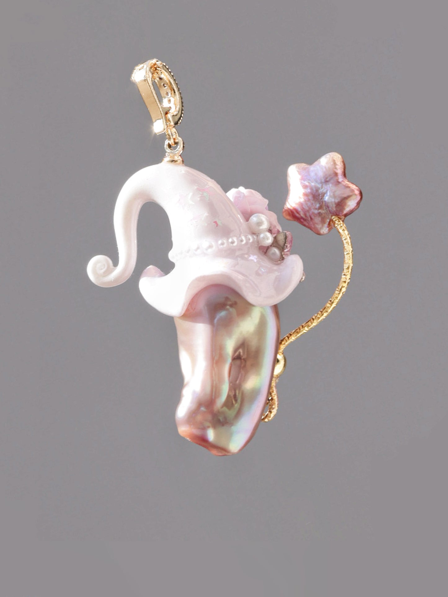 Hat Charms – Hand-Sculpted Mini Hat Pearl Necklace 177P156