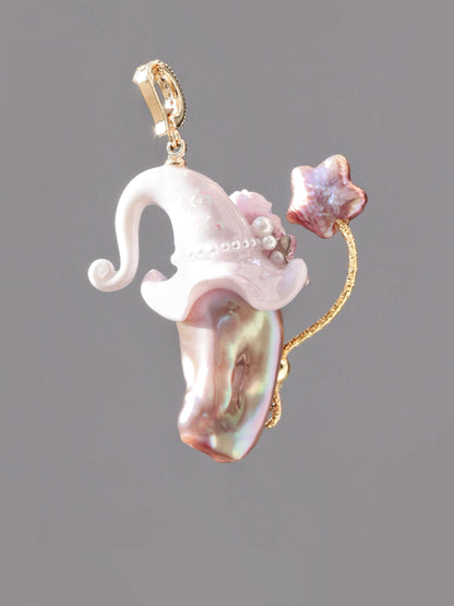 Hat Charms – Hand-Sculpted Mini Hat Pearl Necklace 177P156