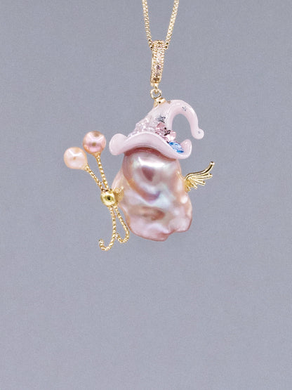 Hat Charms – Hand-Sculpted Mini Hat Pearl Necklace 183P114