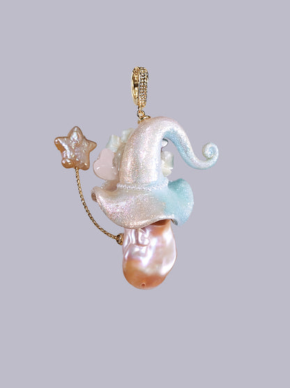 Hat Charms – Hand-Sculpted Mini Hat Pearl Necklace 185