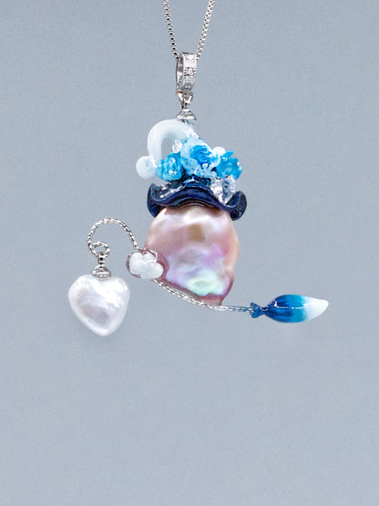 Hat Charms – Hand-Sculpted Mini Hat Pearl Necklace 209P314