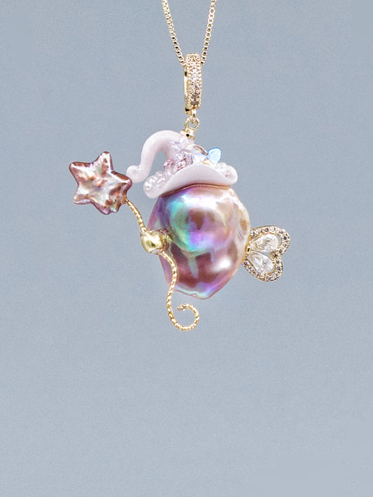 Hat Charms – Hand-Sculpted Mini Hat Pearl Necklace 214P143