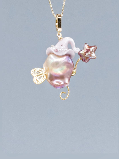 Hat Charms – Hand-Sculpted Mini Hat Pearl Necklace 214P143