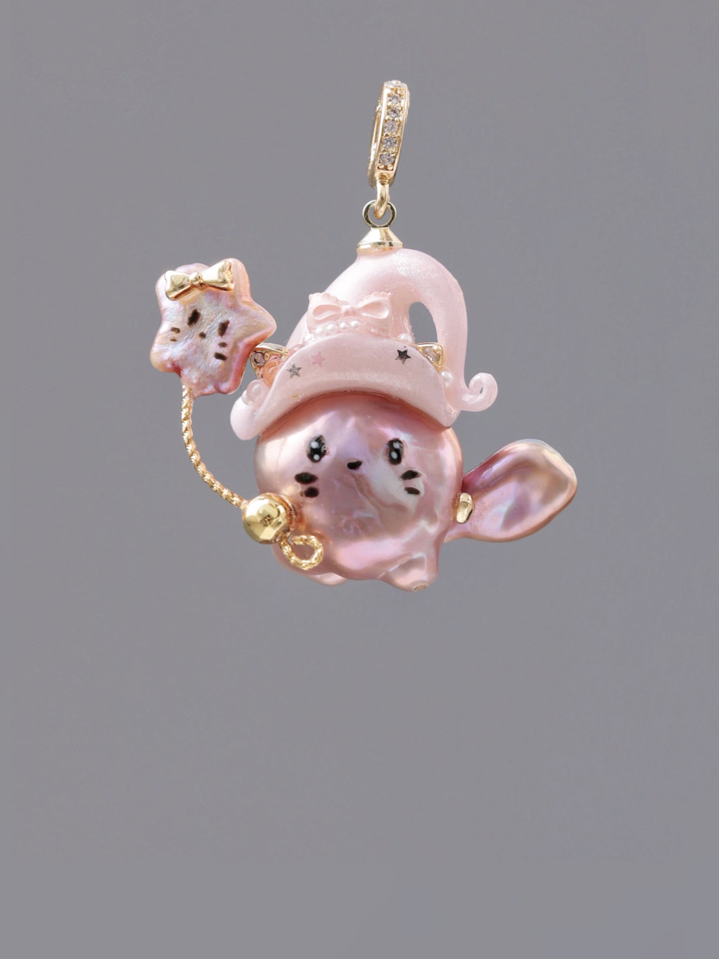 Hat Charms – Hand-Sculpted Mini Hat Pearl Necklace 218P329