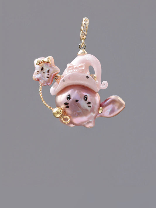 Hat Charms – Hand-Sculpted Mini Hat Pearl Necklace 218P329