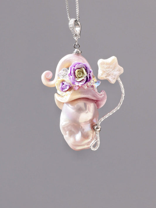 Hat Charms – Hand-Sculpted Mini Hat Pearl Necklace 221P285