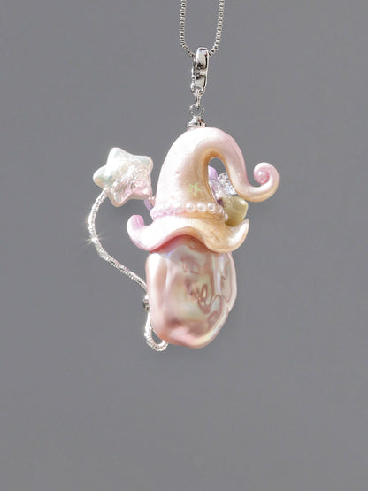 Hat Charms – Hand-Sculpted Mini Hat Pearl Necklace 221P285