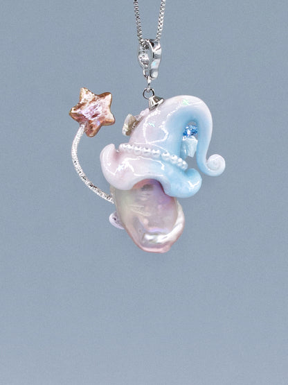 Hat Charms – Hand-Sculpted Mini Hat Pearl Necklace 249P191