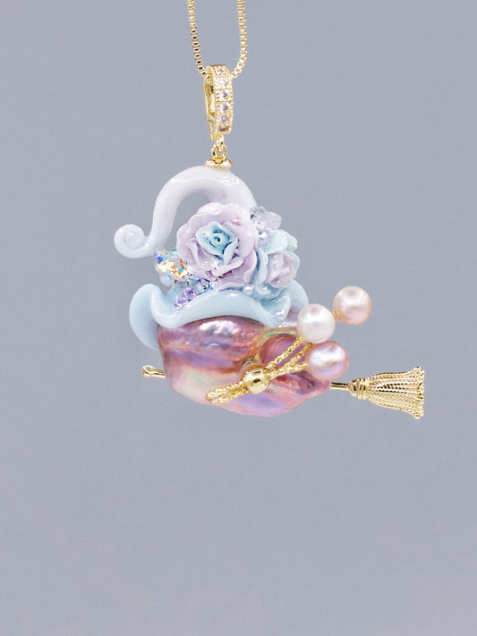 Hat Charms – Hand-Sculpted Mini Hat Pearl Necklace 250P849