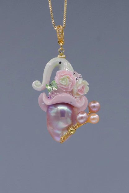 Hat Charms – Hand-Sculpted Mini Hat Pearl Necklace