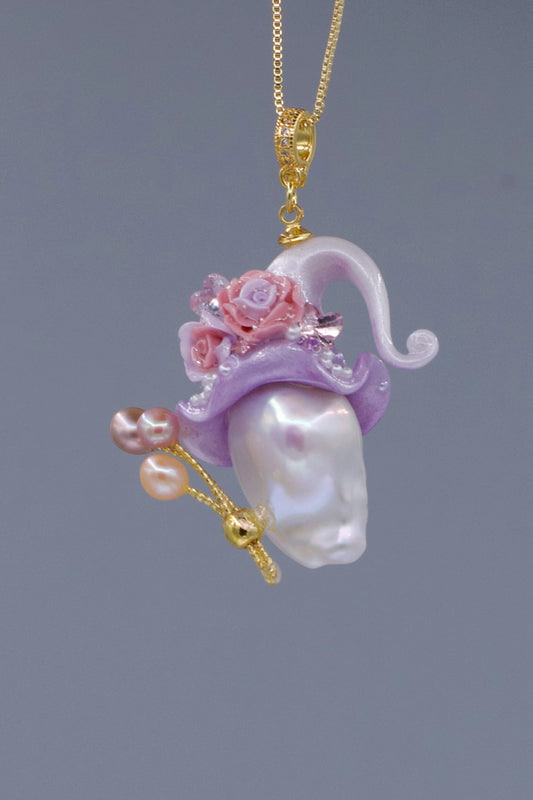 Hat Charms – Hand-Sculpted Mini Hat Pearl Necklace