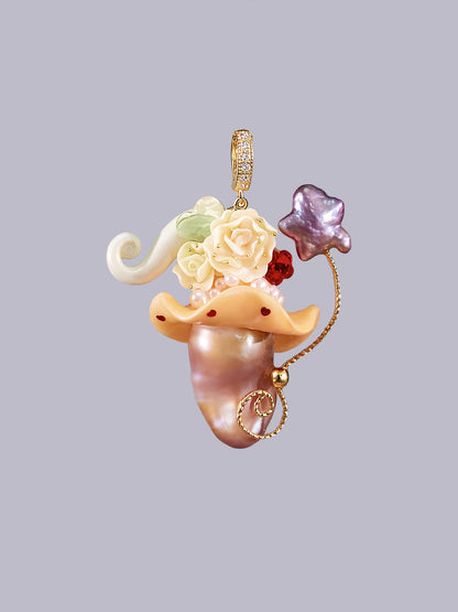 Hat Charms – Hand-Sculpted Mini Hat Pearl Necklace 263
