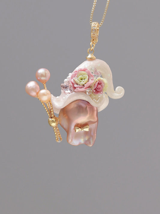 Hat Charms – Hand-Sculpted Mini Hat Pearl Necklace 267P326