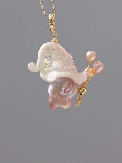 Hat Charms – Hand-Sculpted Mini Hat Pearl Necklace 267P326