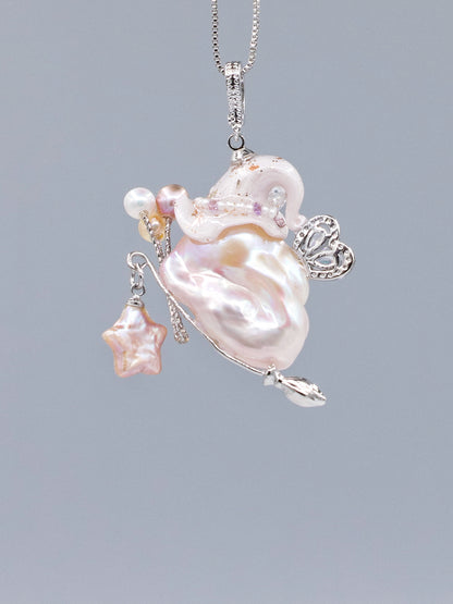 Hat Charms – Hand-Sculpted Mini Hat Pearl Necklace 268P719