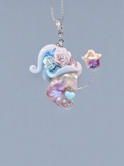 Hat Charms – Hand-Sculpted Mini Hat Pearl Necklace 277P154