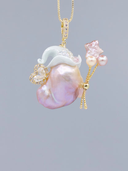 Hat Charms – Hand-Sculpted Mini Hat Pearl Necklace 290P584