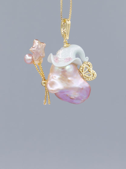 Hat Charms – Hand-Sculpted Mini Hat Pearl Necklace 290P584