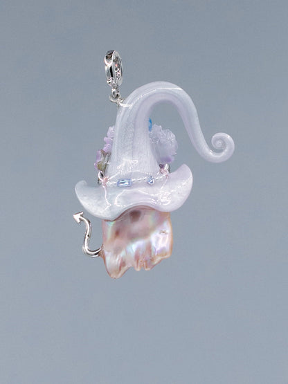 Hat Charms – Hand-Sculpted Mini Hat Pearl Necklace 291P353