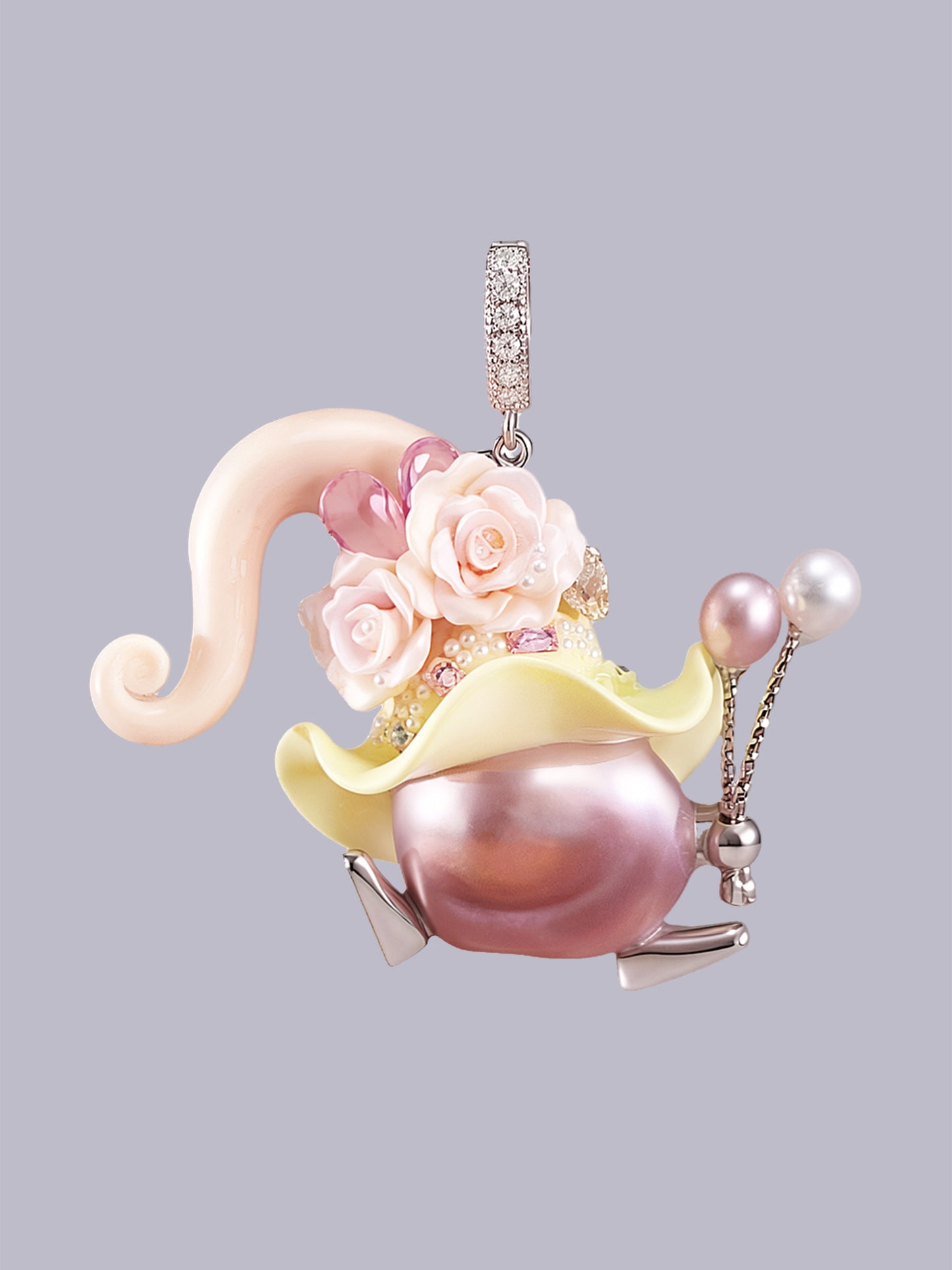 Hat Charms – Hand-Sculpted Mini Hat Pearl Necklace 307