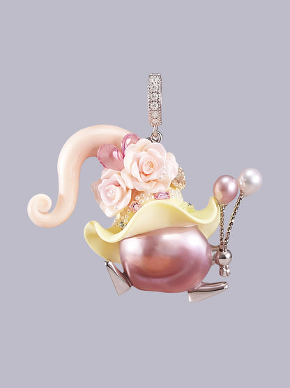 Hat Charms – Hand-Sculpted Mini Hat Pearl Necklace 307