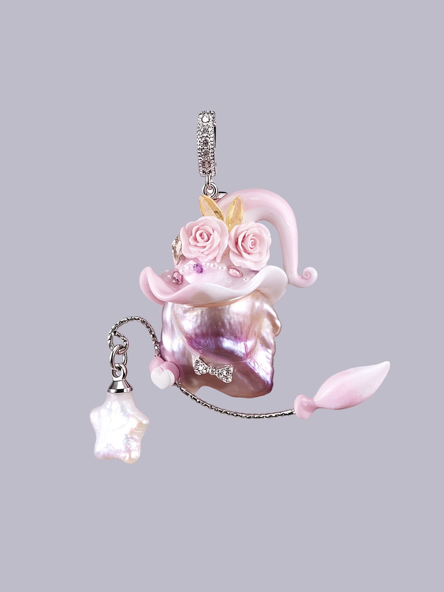 Hat Charms – Hand-Sculpted Mini Hat Pearl Necklace 308