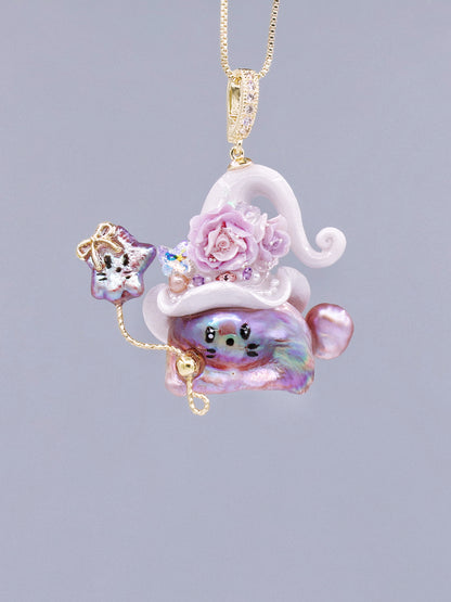 Hat Charms – Hand-Sculpted Mini Hat Pearl Necklace 312P635