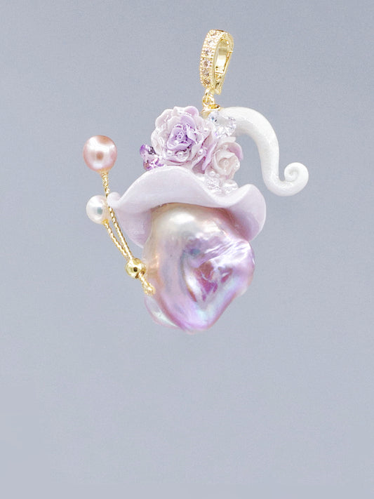 Hat Charms – Hand-Sculpted Mini Hat Pearl Necklace 317P824