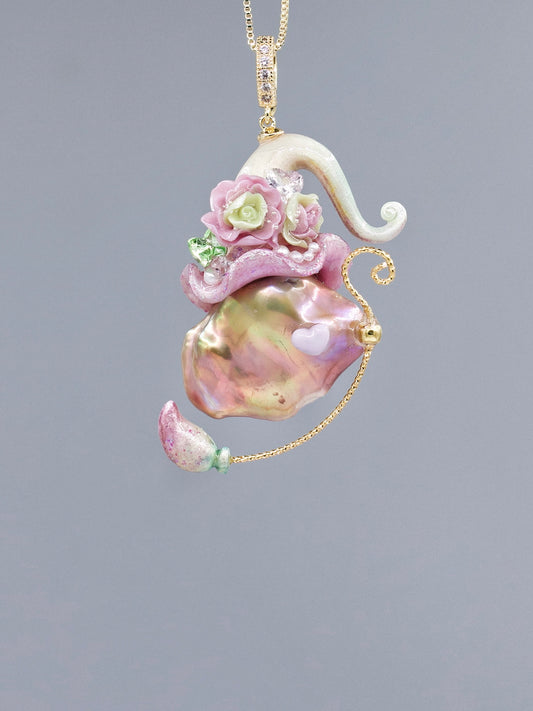 Hat Charms – Hand-Sculpted Mini Hat Pearl Necklace 319P832