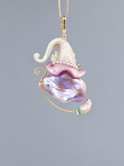 Hat Charms – Hand-Sculpted Mini Hat Pearl Necklace 319P832