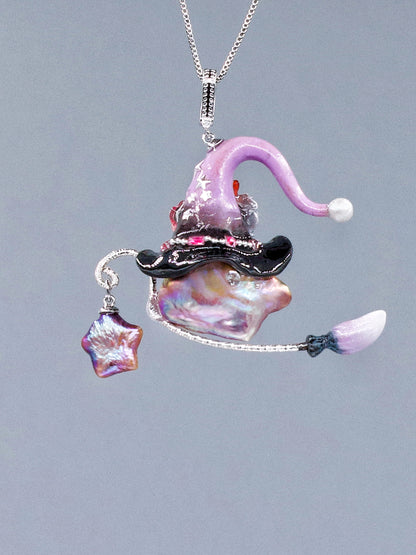 Hat Charms – Hand-Sculpted Mini Hat Pearl Necklace 322P789