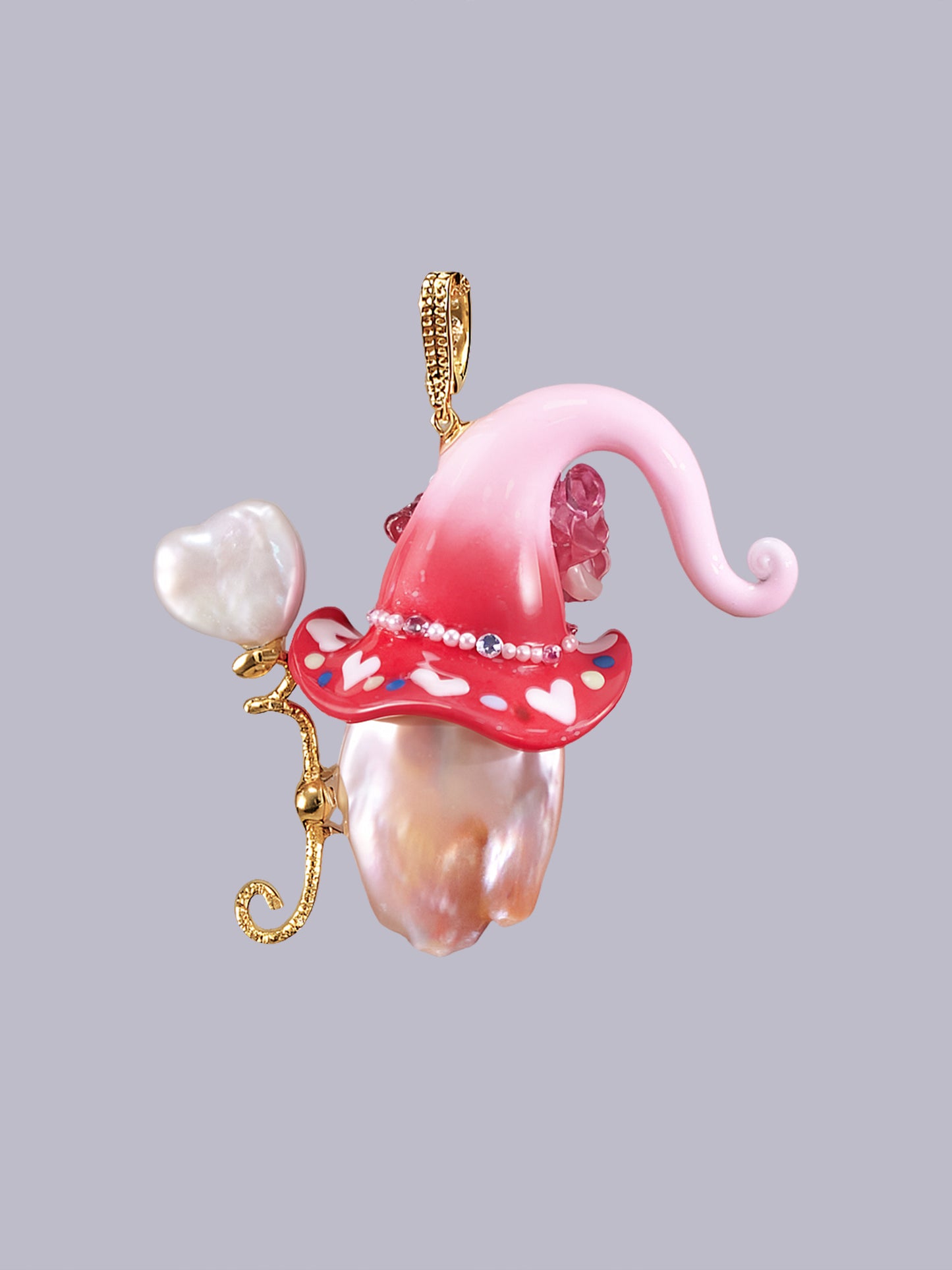 Hat Charms – Hand-Sculpted Mini Hat Pearl Necklace 333