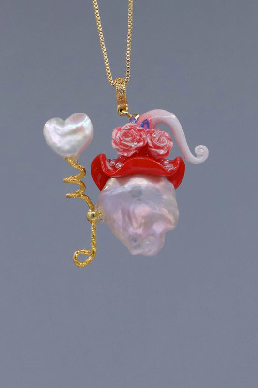 Hat Charms – Hand-Sculpted Mini Hat Pearl Necklace