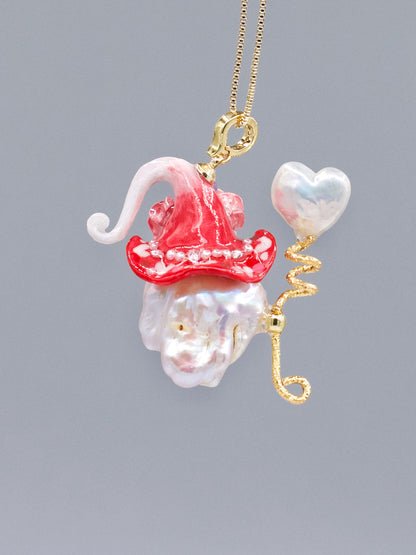 Hat Charms – Hand-Sculpted Mini Hat Pearl Necklace 335P655