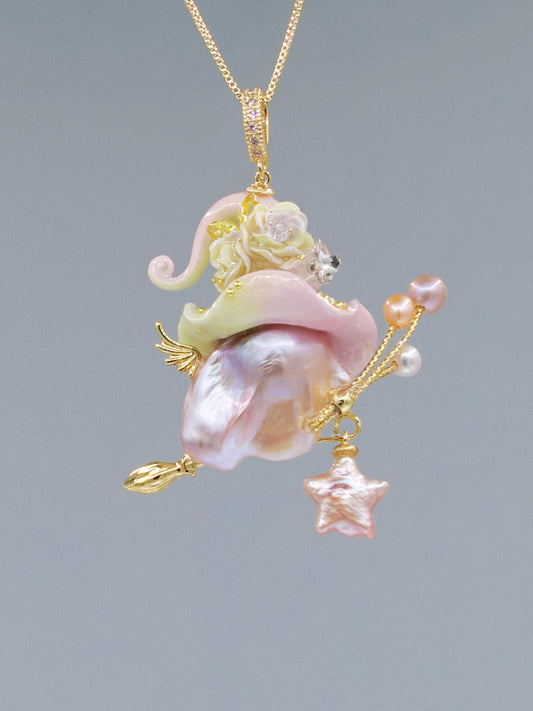 Hat Charms – Hand-Sculpted Mini Hat Pearl Necklace 336P542