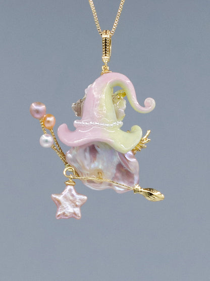 Hat Charms – Hand-Sculpted Mini Hat Pearl Necklace 336P542