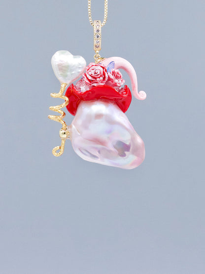 Hat Charms – Hand-Sculpted Mini Hat Pearl Necklace 339P694