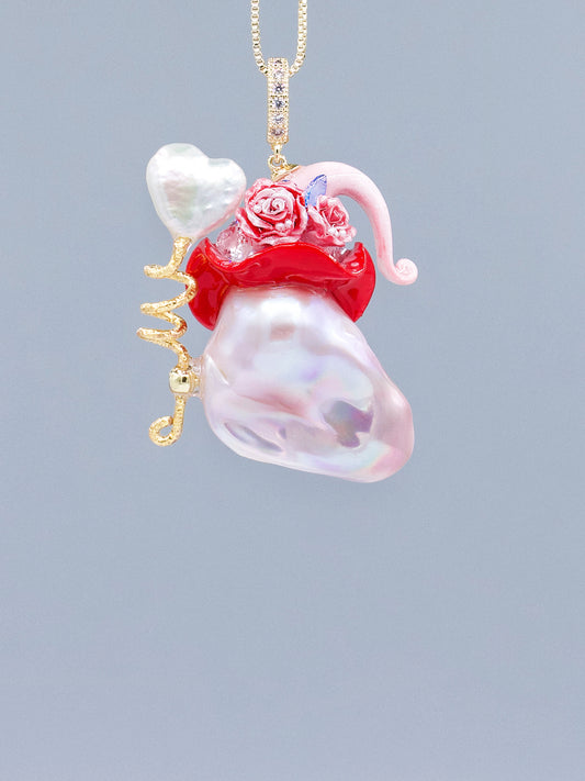 Hat Charms – Hand-Sculpted Mini Hat Pearl Necklace 339P694