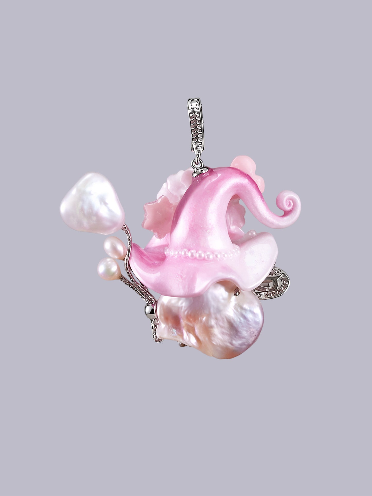 Hat Charms – Hand-Sculpted Mini Hat Pearl Necklace 340