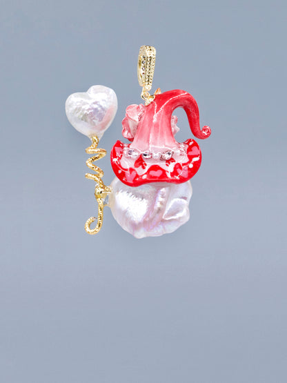 Hat Charms – Hand-Sculpted Mini Hat Pearl Necklace 343P690