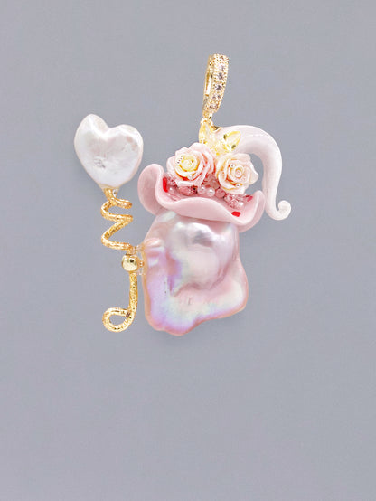 Hat Charms – Hand-Sculpted Mini Hat Pearl Necklace 347P721