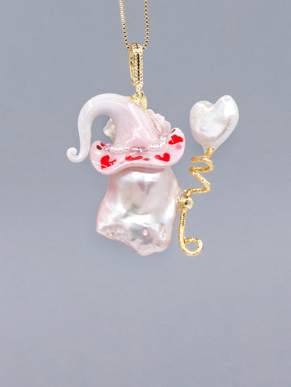 Hat Charms – Hand-Sculpted Mini Hat Pearl Necklace 347P721