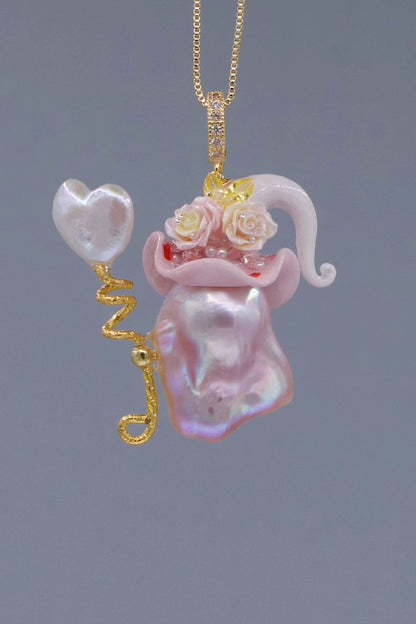 Hat Charms – Hand-Sculpted Mini Hat Pearl Necklace